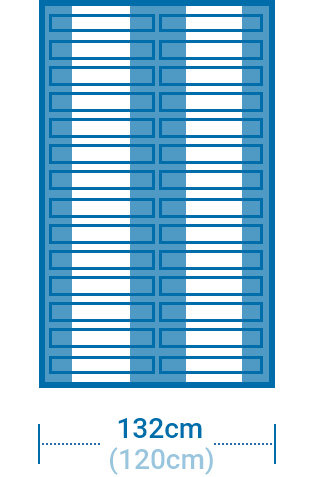 セミダブルguguベッドフレームのサイズチャート