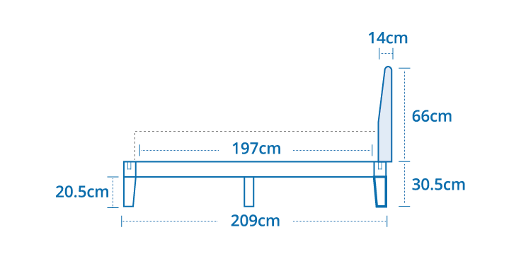 guguベッドフレームのサイズチャート